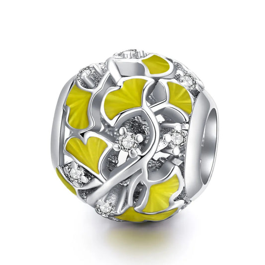 Ginkgo Leaves Ball Charm