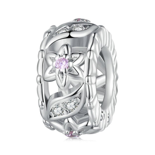 Silver Flowers Spacer Charm