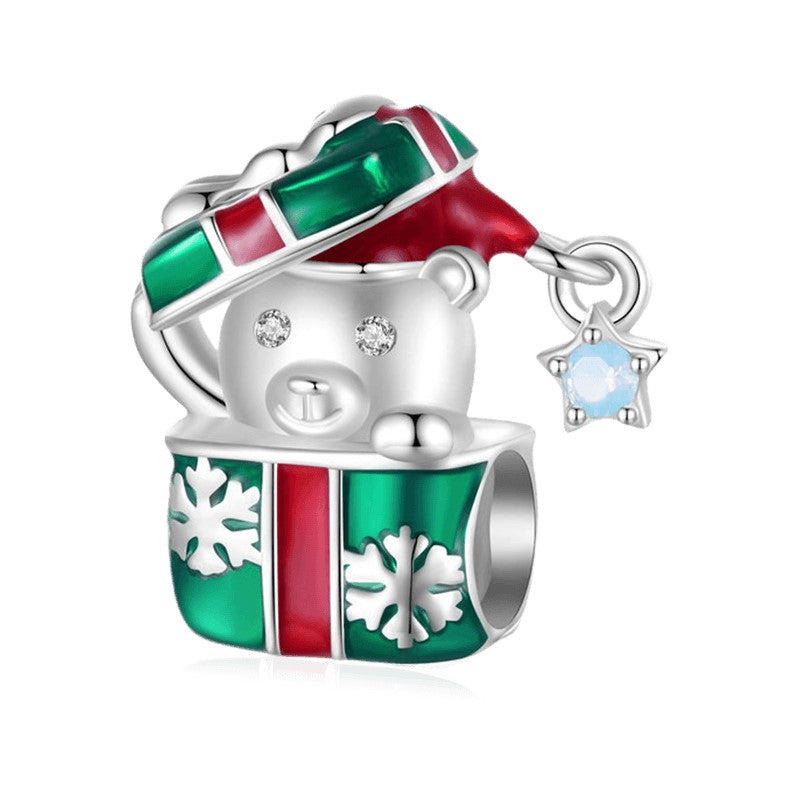 Bear In Christmas Gift Box Charm