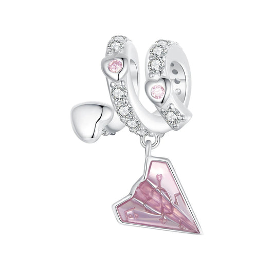 Paper Plane Letter Dangle Charm