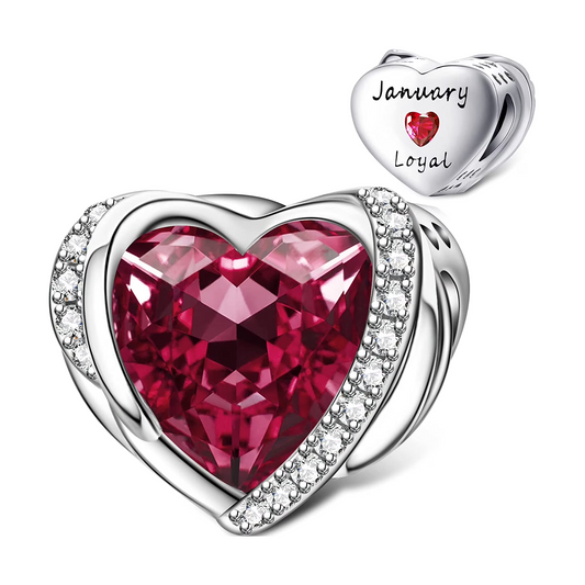 Heart Shape Birthstone Charm