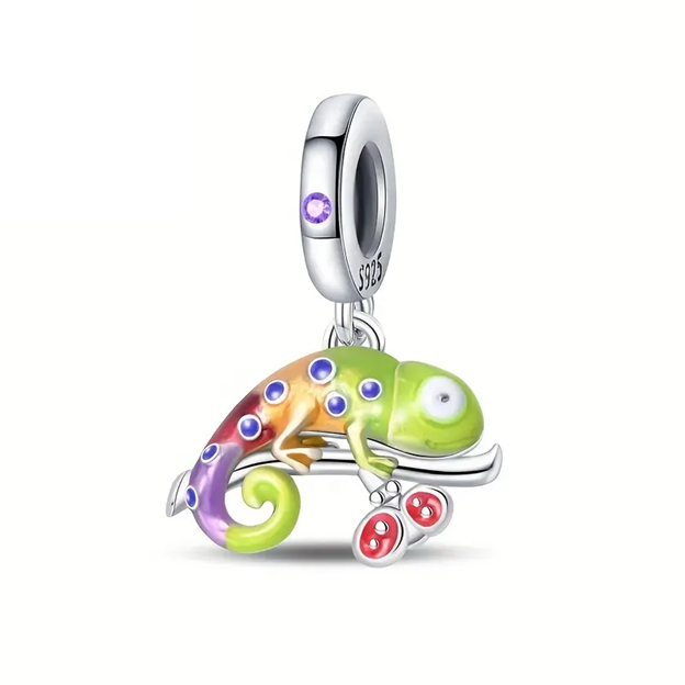 Colorful Chameleon Dangle Charm