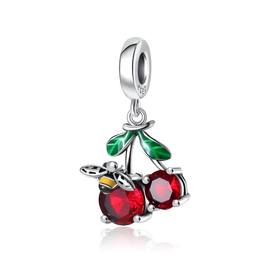 Cherry Fruit Crystal Dangle Charm
