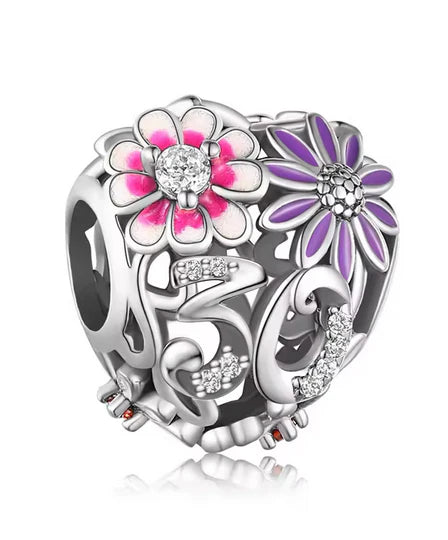 Daisy Heart Birthday Charm