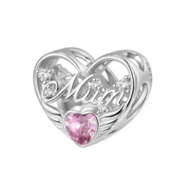 Mum Heart Charm