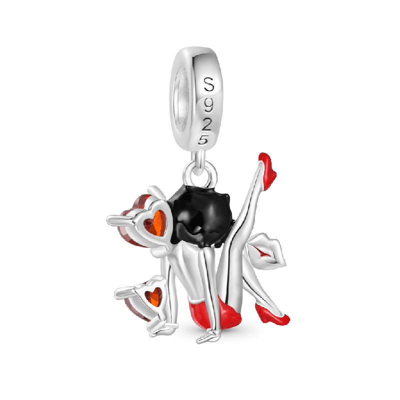 Bold Red Dress Betty Boop Dangle Charm
