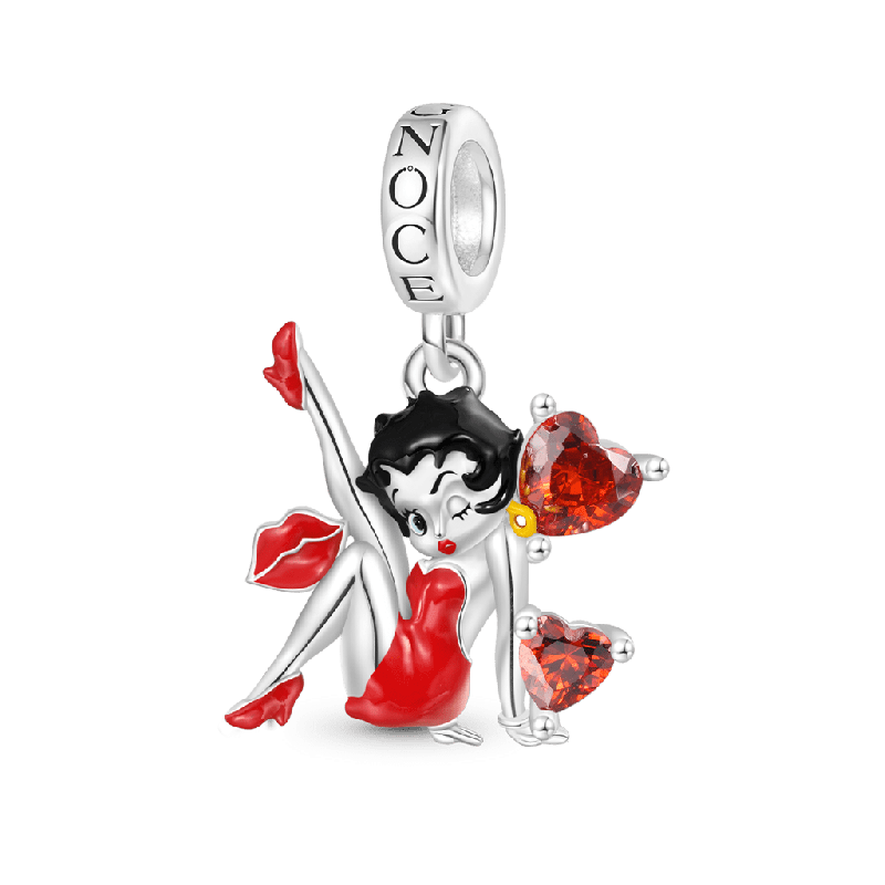 Bold Red Dress Betty Boop Dangle Charm
