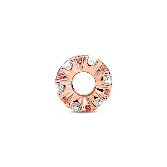 Clear Sparkle Barrel Charm - Rose