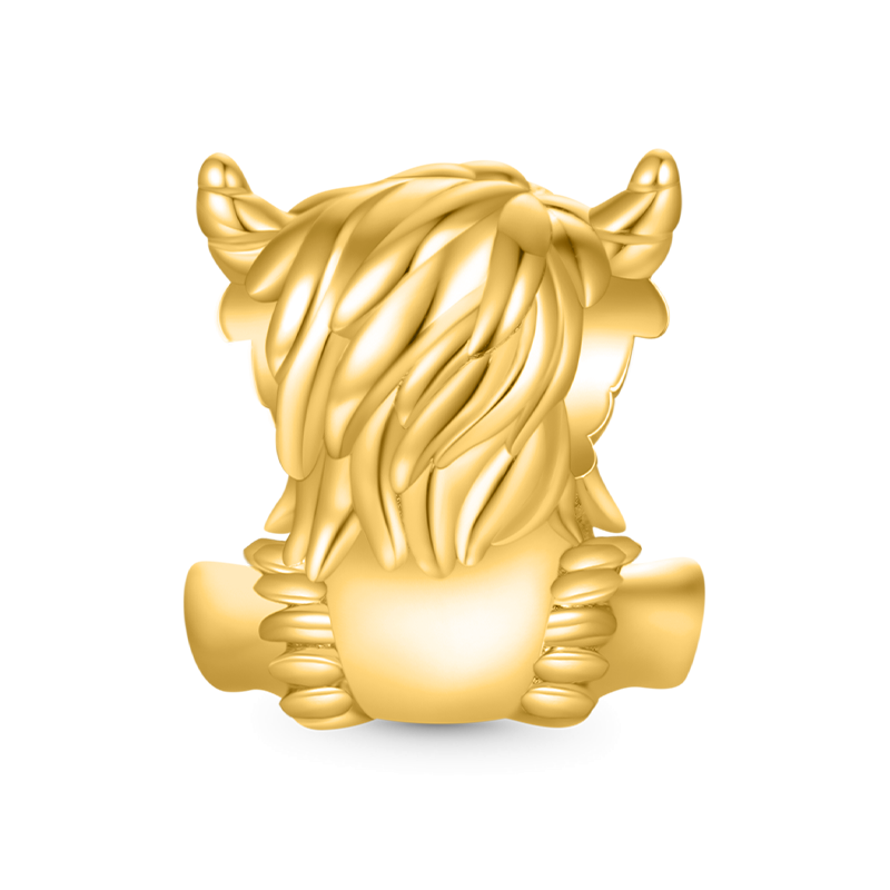 Highland Cow Charm - Gold