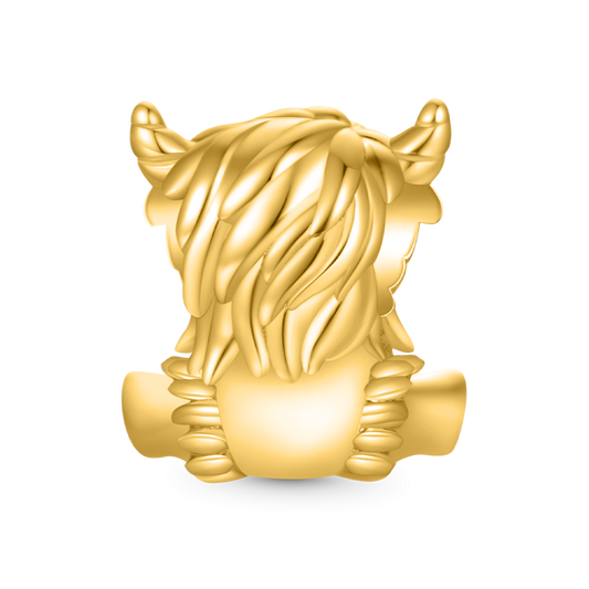 Highland Cow Charm - Gold