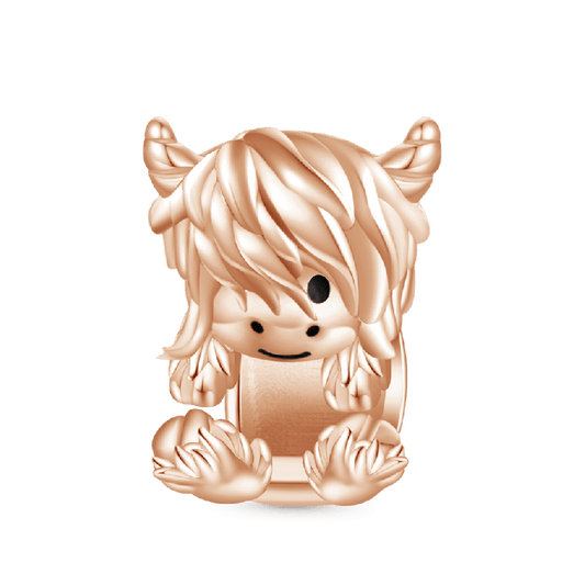 Cute Highland Cow Charm - Rose