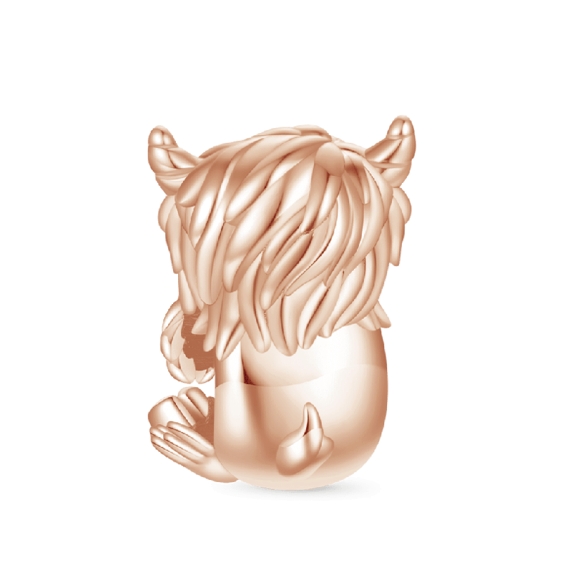 Cute Highland Cow Charm - Rose
