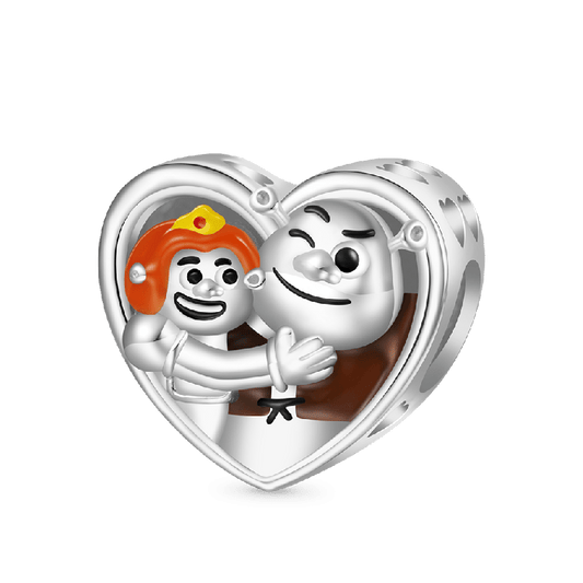 Shrek & Fiona Embrace Heart Charm
