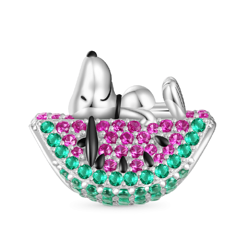 Peanuts Lying Snoopy & Watermelon Sparkling Charm