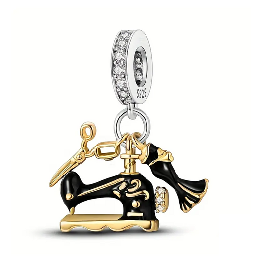 Sewing Triple Dangle Charm - Gold