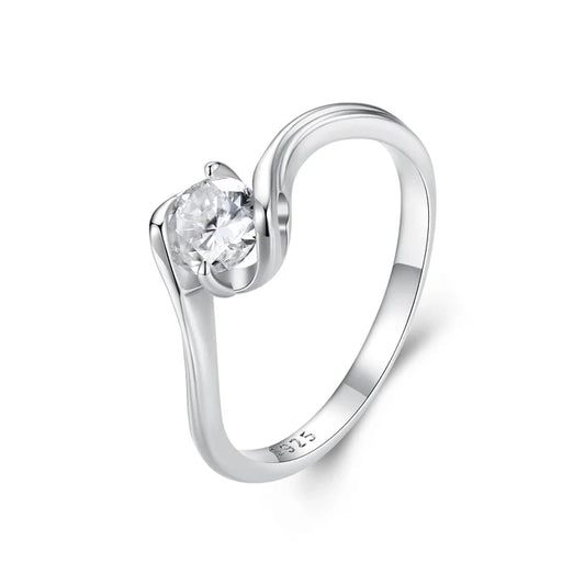 Swirl Setting Moissanite Ring