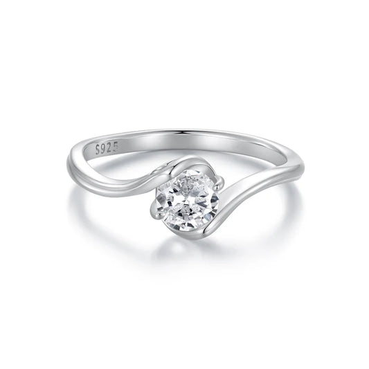 Swirl Setting Moissanite Ring