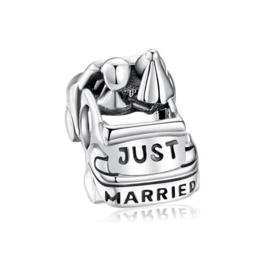 Just Married Couple In Car Charm