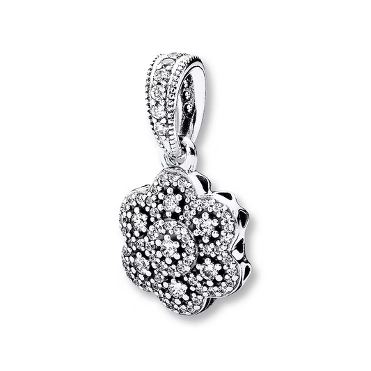 Floral Winter Snowflake Dangle Charm