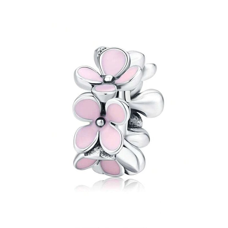 Pink Flower Spacer Charm