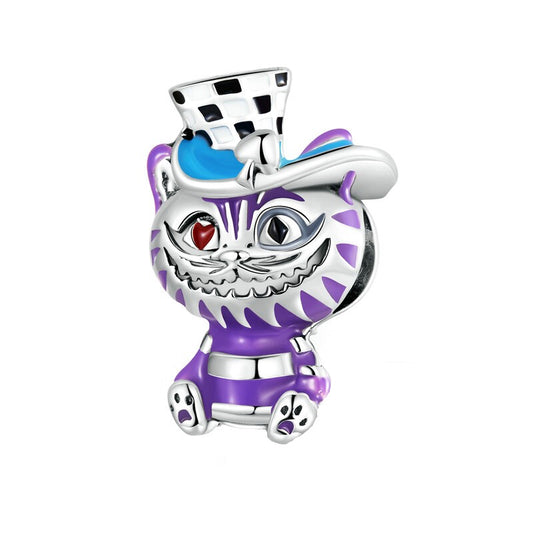 Alice in Wonderland Colorful Magic Cat Charm