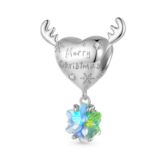 Merry Christmas Heart-shaped Elk Charm