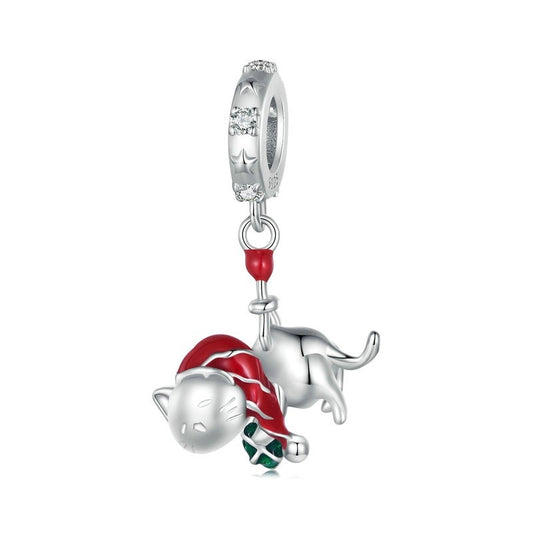 Christmas Cat Dangle Charm