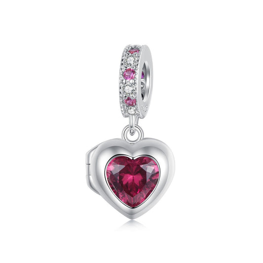 Forever Love Heart Locket Dangle Charm