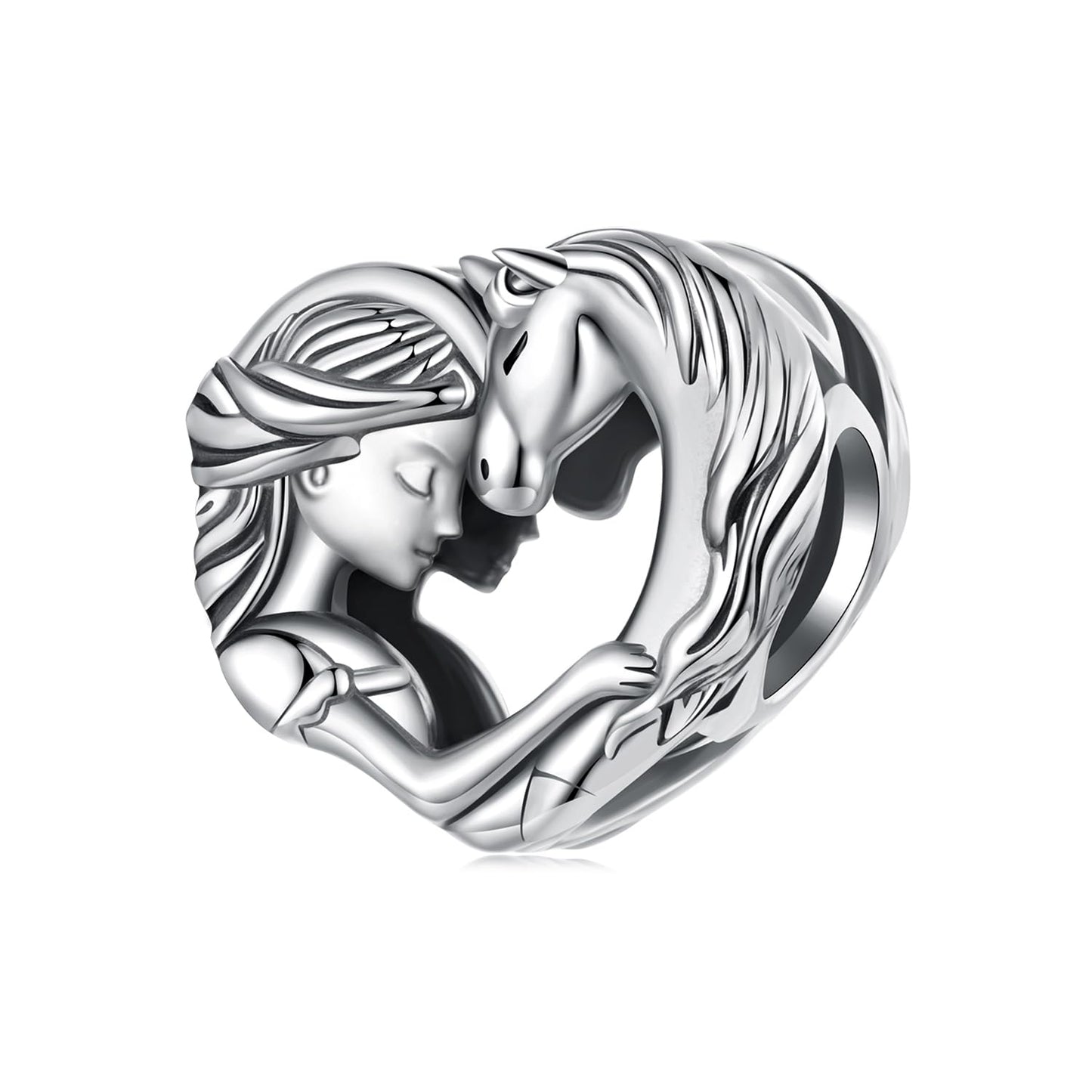 Girl & Horse Heart Charm