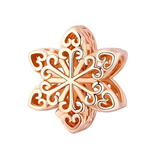 Elegant Snowflake Openwork Charm - Rose
