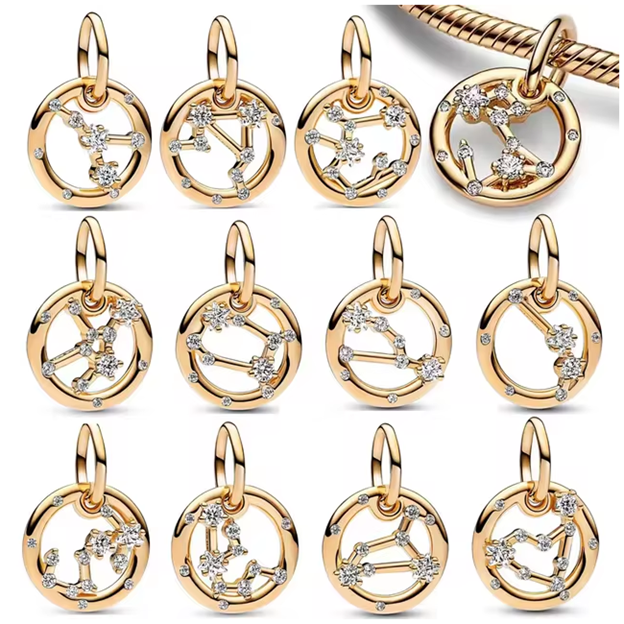 Zodiac Dangle Charm - Gold