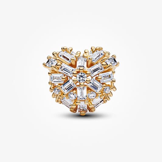 Gold Plated Sparkling Heart Charm