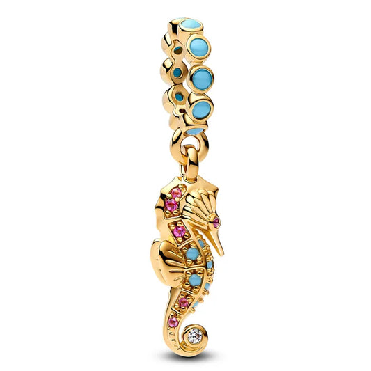 Seahorse Dangle Charm - Gold