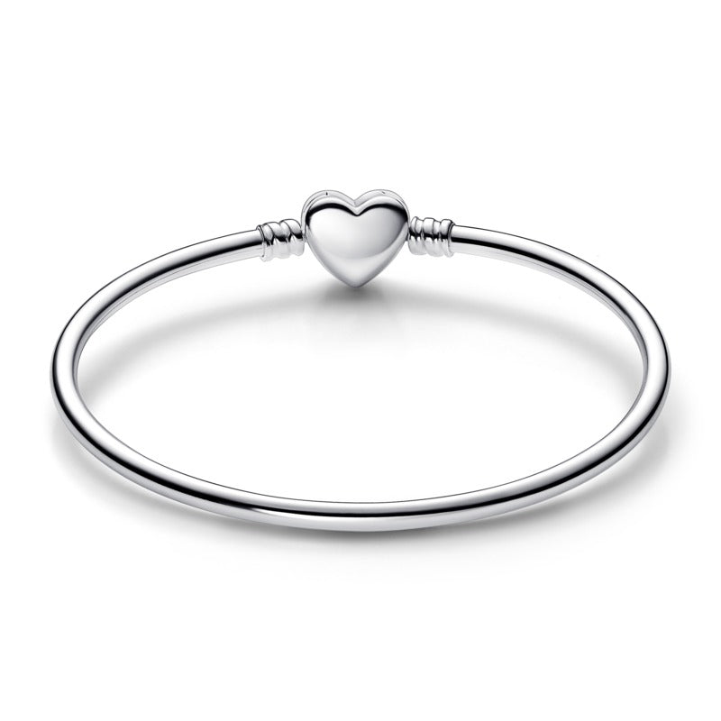 Heart & Butterfly Bangle Bracelet