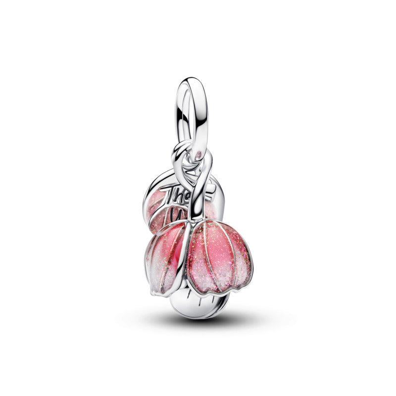 Two-Tone Blooming Flower Double Dangle Charm