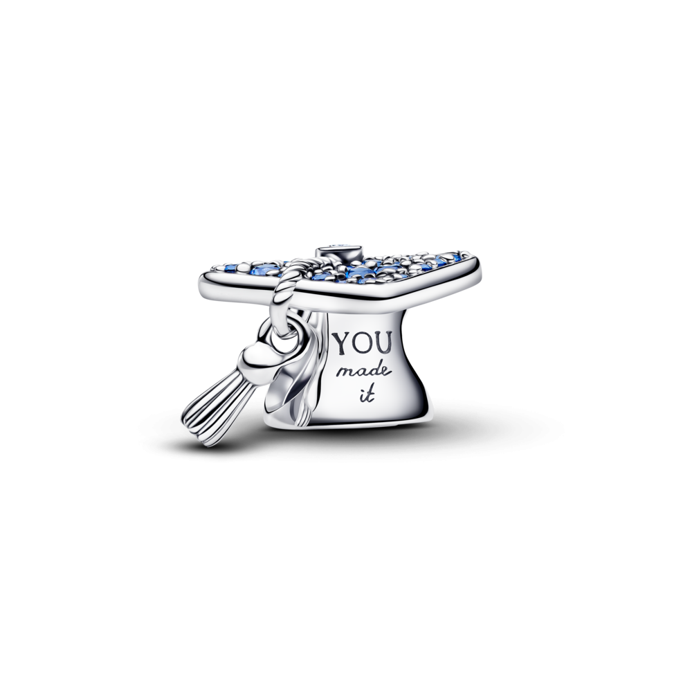 Sparkling Blue 2026 Graduation Cap Charm