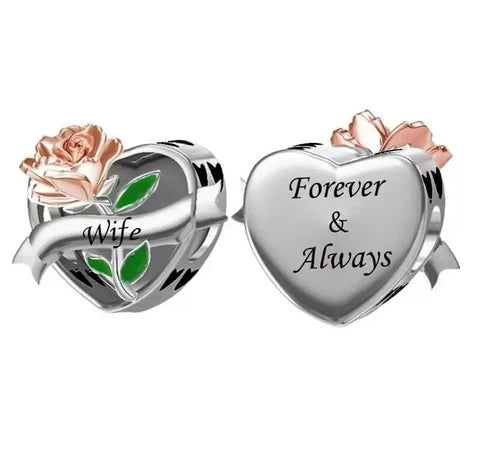 Forever & Always Wife Heart Charm