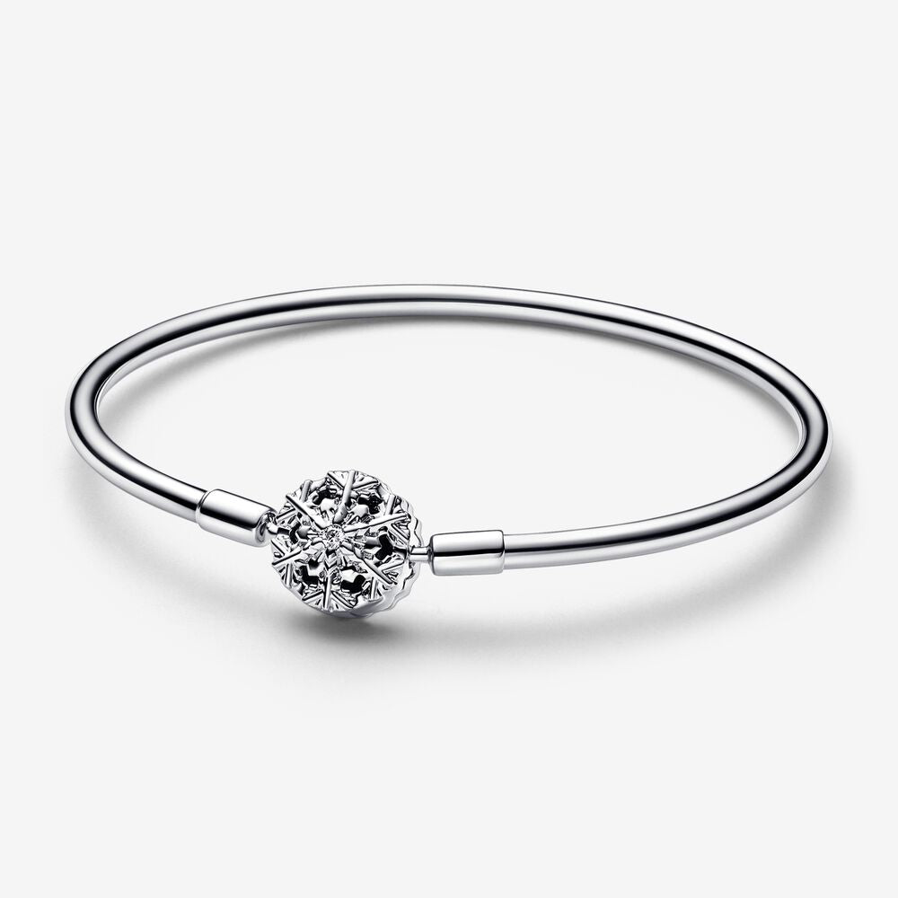Snowflake Clasp Bangle Bracelet
