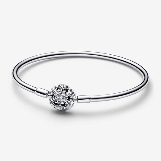 Snowflake Clasp Bangle Bracelet