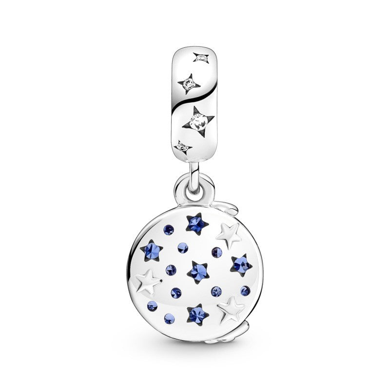 Santa Claus On The Moon Double Dangle Charm