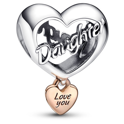 Love You Daughter Heart Charm