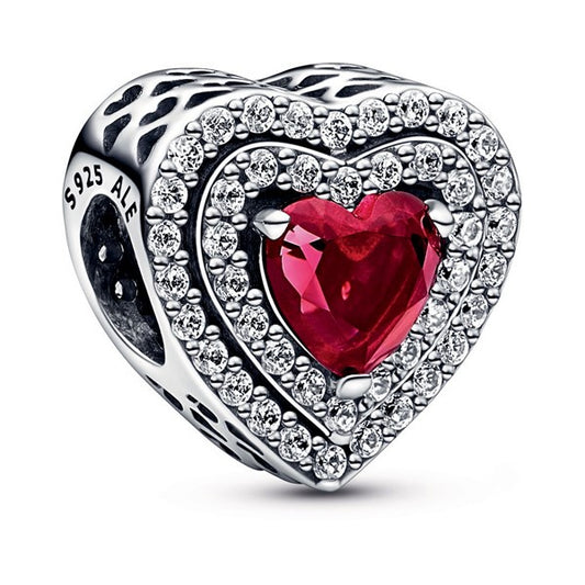 Sparkling Red Levelled Heart Charm
