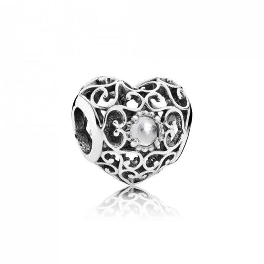 Heart Birthstone Charm - April
