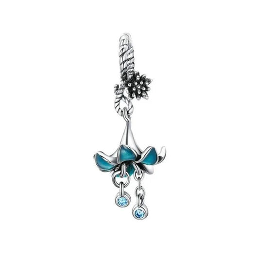 Blue Enamel Flower Dangle Charm