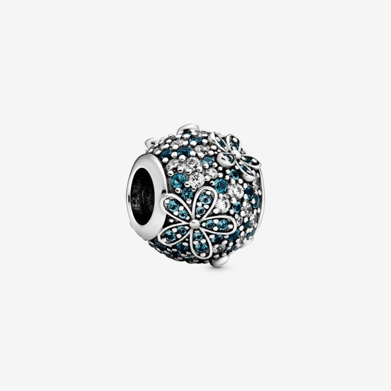 Sparkling Daisy Flower Charm - Teal