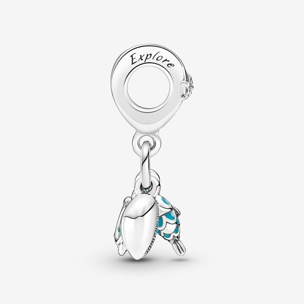 Fish, Sea Turtle & Conch Triple Dangle Charm