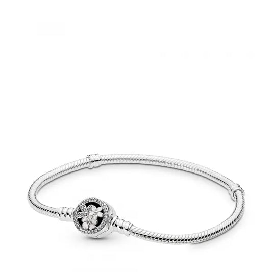 Flower Clasp Snake Chain Bracelet