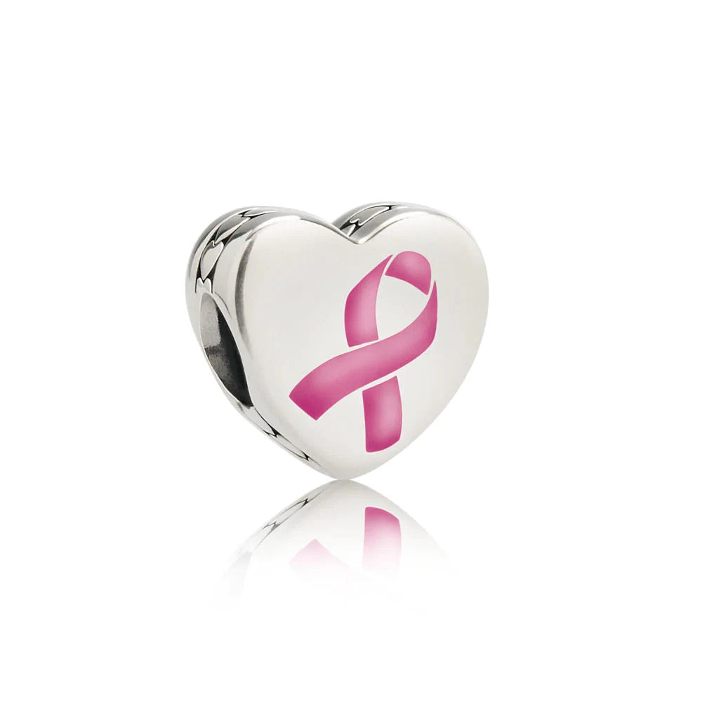 Hope Ribbon Heart Charm