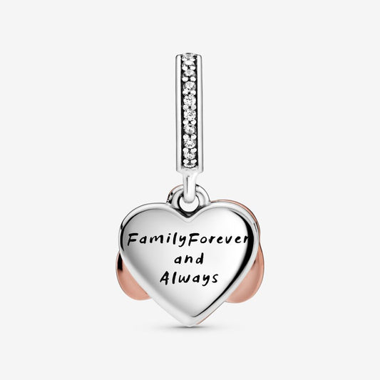 Sparkling Infinity Heart Double Dangle Charm