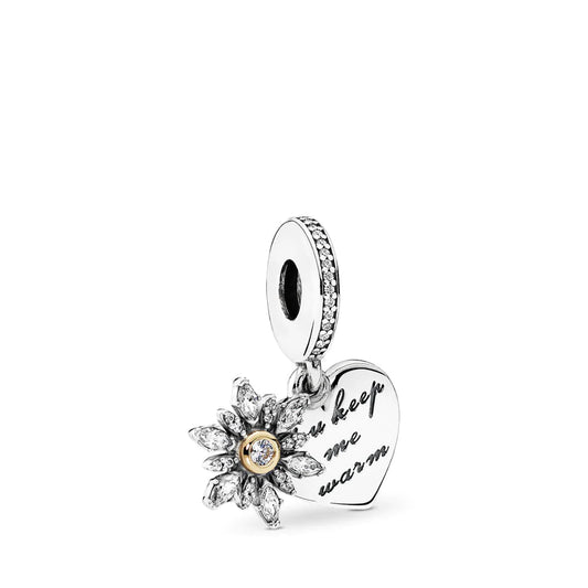 Snowflake Heart Double Dangle Charm